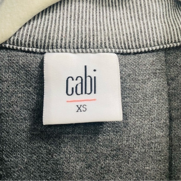 Cabi Grey White Stripe Back Zipper High Low Blazer Jacket Size XS - Picture 5 of 9